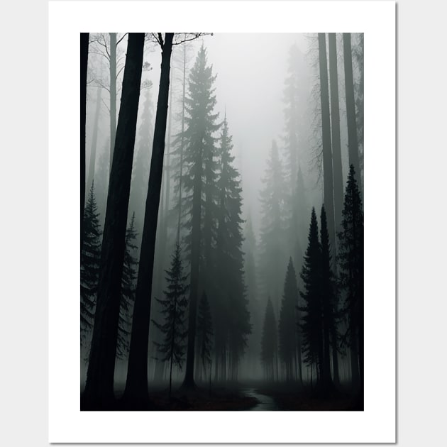 Spooky Forest at Dusk Wall Art by CursedContent